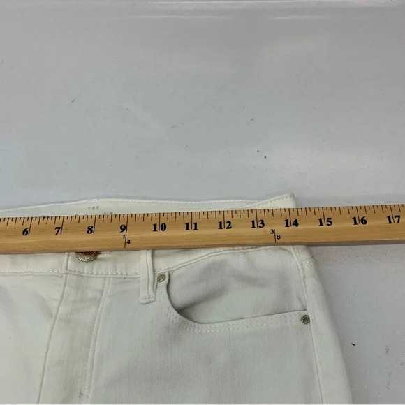 WHBM Jean Woman Size 2 White Slim Crop Mid Rise Pockets Tapered Stretch - Picture 10 of 13